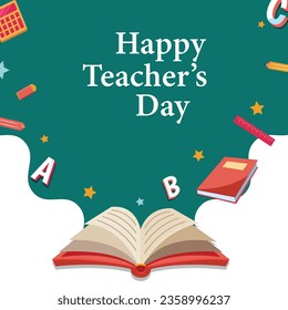 Free vector flat background design for world teachers day celebration