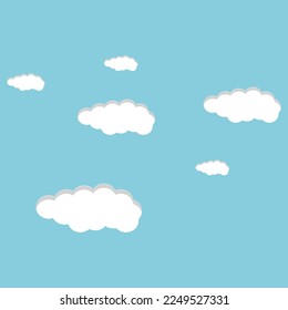 Free vector flat cloud in the sky collection