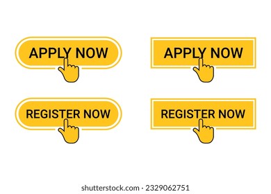 Free vector flat design apply now and register now collection
