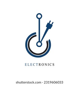 Free vector flat design electronics logo