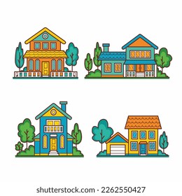 Free vector flat design house collection