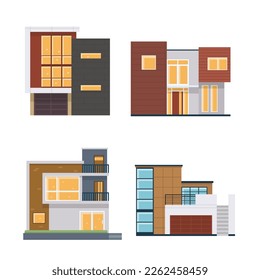 Free vector flat design illustration house collection