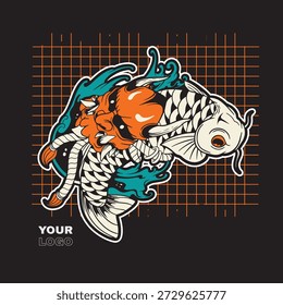 Vector gratis | Diseño plano koi fish logo design	