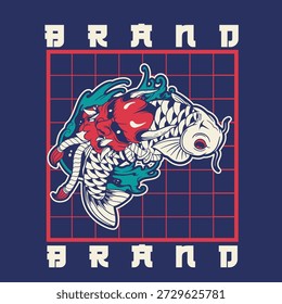 Vector gratis | Diseño plano koi fish logo design	