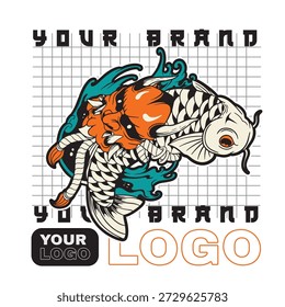 Vector gratis | Diseño plano koi fish logo design	