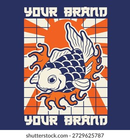 Free Vector | Flat design koi fish logo design	