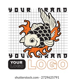 Vector gratis | Diseño plano koi fish logo design	