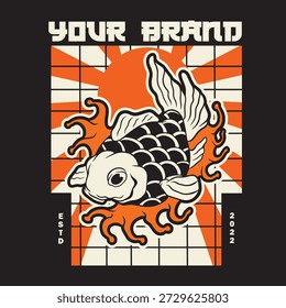 Free Vector | Flat design koi fish logo design	
