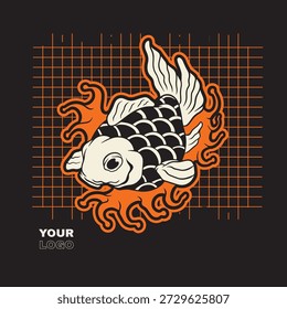 Vector gratis | Diseño plano koi fish logo design	