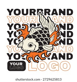 Vector gratis | Diseño plano koi fish logo design	