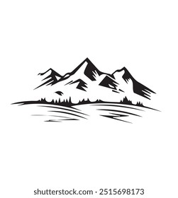 Free vector flat design mountain range silhouette