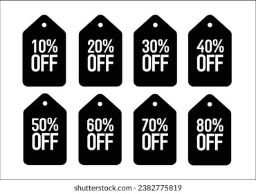 Colección de etiquetas de venta de diseño plano vectorial libre. Diseño de etiqueta de descuento. Descuento para el viernes negro. 