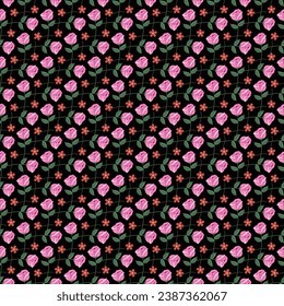 Free vector flat design small flowers pattern design