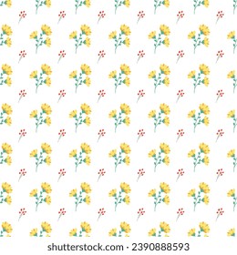 Free vector flat design small flowers pattern design