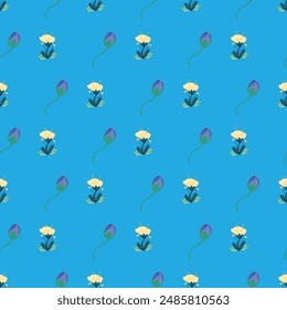 Free vector flat design small flowers pattern