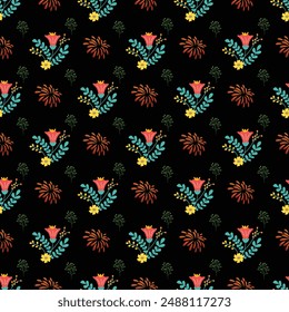 Free vector flat design small flowers pattern