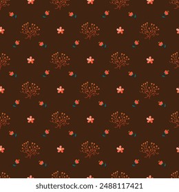 Free vector flat design small flowers pattern