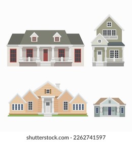 Free vector flat desin house set