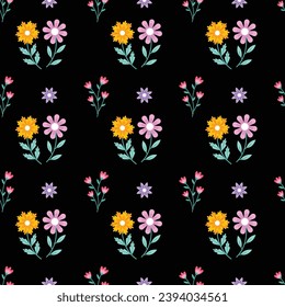 Free vector flat floral pattern design for spring