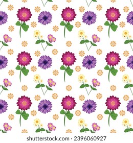 Free vector flat floral pattern design for spring