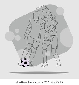 Free vector flat football players illustration design collection