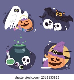 Free vector flat Halloween pattern design