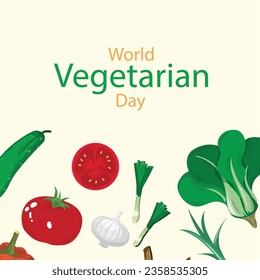 Free vector flat illustration for world vegetarian day, vegan day, and food day