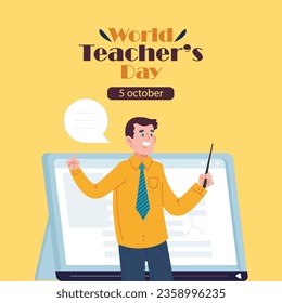 Free vector flat illustration for world teacher's day celebration
