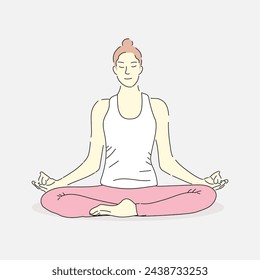Free vector flat people meditating illustration