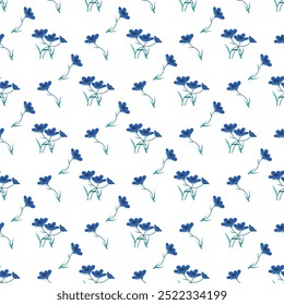 Free vector Flat small seamless flowers pattern design