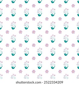 Free vector Flat small seamless flowers pattern design