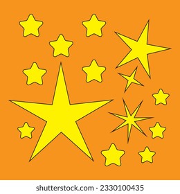 Free vector flat sparkling star collection