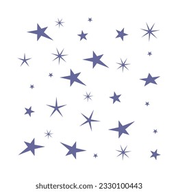 Free vector flat sparkling star collection