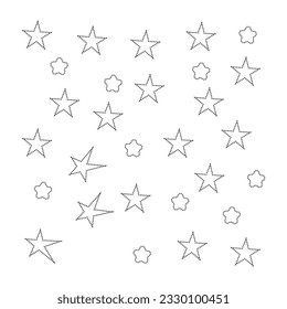 Colección de estrellas de destello plano vectorial libre