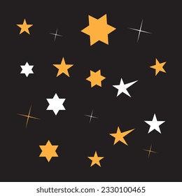 Colección de estrellas de destello plano vectorial libre