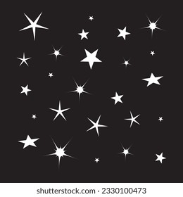 Free vector flat sparkling star collection