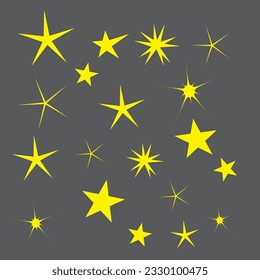 Free vector flat sparkling star collection