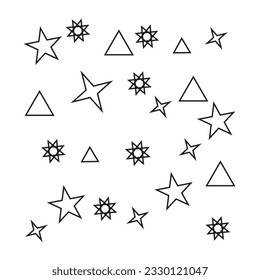 Free vector flat sparkling star collection