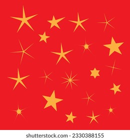 Free vector flat sparkling star collection