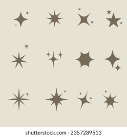 Free vector flat sparkling star collection
