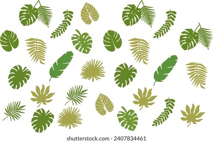 Free vector flat tropical leaves