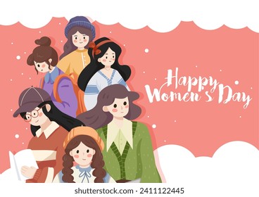 Free vector flat women's day history month background
