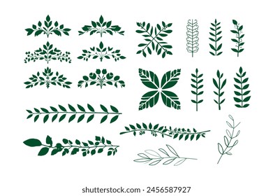 Free Vector floral leaf line art divider, EPs 10 vector illustration.