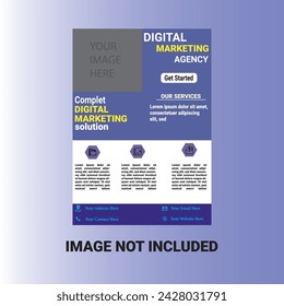 Diseño libre de la plantilla del volante del vector para la agencia de marketing digital