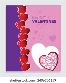 Free vector flying hearts valentine day wishing card design