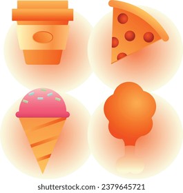 Free vector food set icon