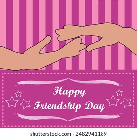 Free vector friendship day background with hands, Watercolor ornaments.