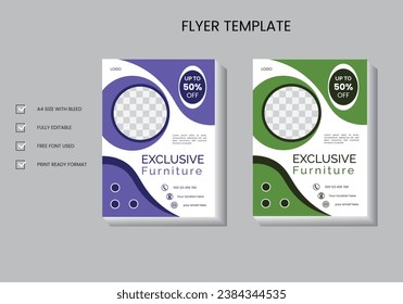 Free vector furniture poster template