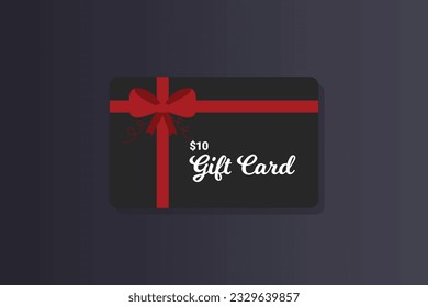 Free vector gift card with red ribbon