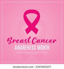 Free vector gradient breast cancer awareness month illustration. Pink ribbon illustration